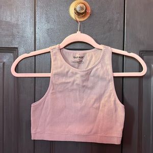Garage racer back tan crop top